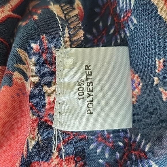 Moda Fresca Navy Blue Abstract Floral Duster Size 1X - Picture 6 of 7